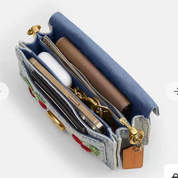 NWT Coach SMALL Cherry Denim Tabby 20 Shoulder Bag Crossbody - Picture 5 of 16